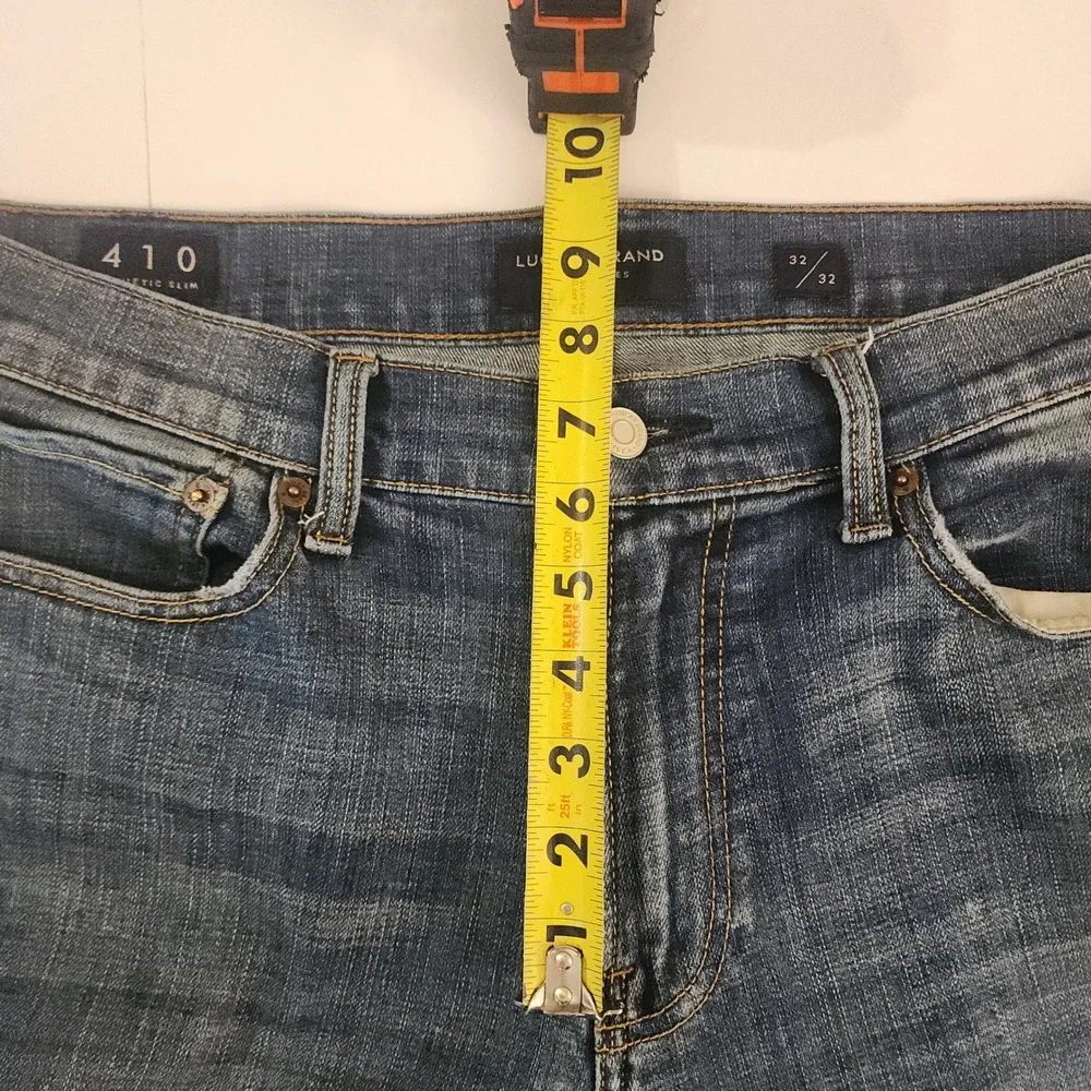 D55 Lucky Brand 410 Athletic‎ Slim Mens Jeans Blue Denim 32x32 Distressed